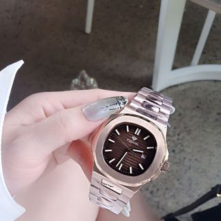 QUÀ VALENTINE ĐỒNG HỒ CHÍNH HÃNG FUNMEI COUPLE F8020 DÂY THÉP HỒNG VÀNG MAT VUÔNG FULLBOX TEM