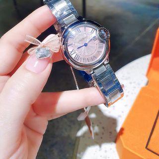 QUÀ VALENTINE ĐỒNG HỒ NỮ CHÍNH HÃNG COMLOVEI THÉP BẠC MẶT HỒNG NIỀNG TRƠN FULLBOX