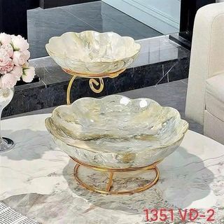 Khay Mứt 2 Tầng Vân Đá Sóng Hoa CC 1351 VĐ-2 ( THÙNG 12C )