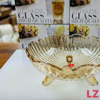 Đĩa Bát Thủy Tinh 3 Chân Trắng Đẹp LZ 0126 ( THÙNG 12C)