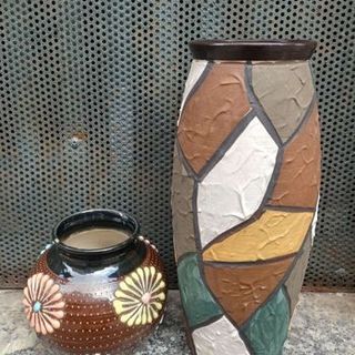 Lọ Hoa, Bình Hoa Gốm Hình Tranh Đông Hồ (TÚI 10C)