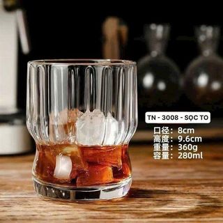 Cốc Thủy Tinh TN-3008 Sọc To 280ml ( THÙNG 8B )