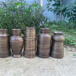 Lọ Hoa, Bình Hoa Gốm Sứ Vân Gỗ (TÚI 10C)