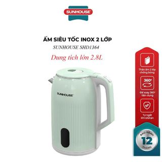 ẤM SIÊU TỐC INOX 2 LỚP 2,8L SUNHOUSE SHD1364