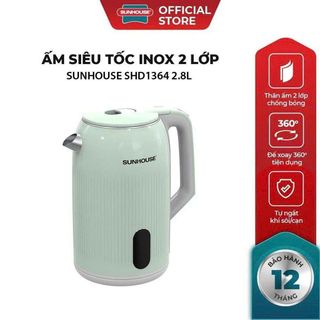 ẤM SIÊU TỐC INOX 2 LỚP 2,8L SUNHOUSE SHD1364
