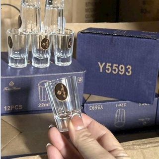 BỘ 12 LY UỐNG RƯỢU ĐẾ KHÍA SỌC Y5593