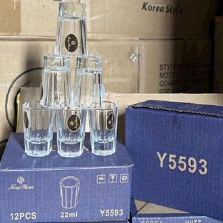 BỘ 12 LY UỐNG RƯỢU ĐẾ KHÍA SỌC Y5593