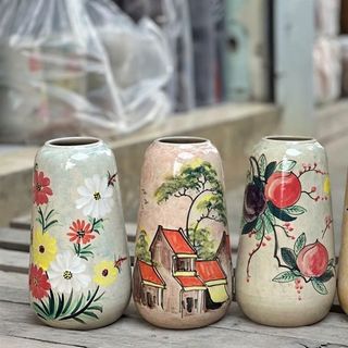 Lọ Hoa, Bình Hoa Gốm Sứ Họa Tiết (TÚI 10C)