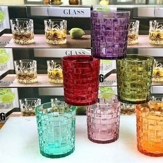 Bộ 6 Cốc Thủy Tinh 7 Màu (THÙNG 12B)