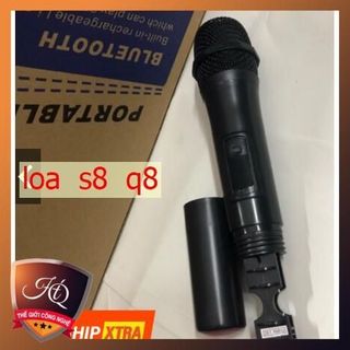 Micro loa daile s8 q8 a061  ( mic cầm tay  cho pin là sài s8). tần số 261.8 sử dụng loa kéo Bluetooth