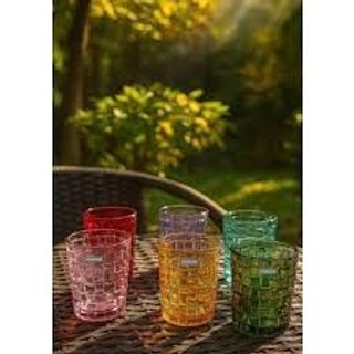 Bộ 6 Cốc Thủy Tinh 7 Màu (THÙNG 12B)