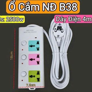 Ổ CẮM ĐIỆN NĐ B38 DÂY DÀI 4M