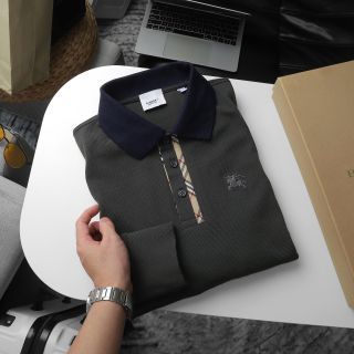 Polo dài tay nam. Chất cotton tổ ông dệt kim