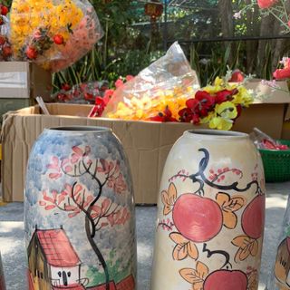 Lọ Hoa, Bình Hoa Gốm Sứ Họa Tiết (TÚI 10C)