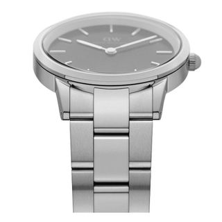 ĐỒNG HỒ NAM NỮ CAO CẤP DANIEL W ICONIC LINK DÂY THÉP SILVER MẶT ĐEN FULLBOX HỘP NƠ