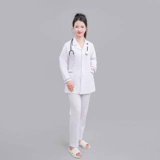 Đồng phục y tế Bách Thảo - Áo Blouse Dược Sĩ Ngắn Tay (Nam-Nữ) Chất Vải Cao Cấp Mát Hàn Quốc [THÊU TÊN THEO YÊU CẦU]