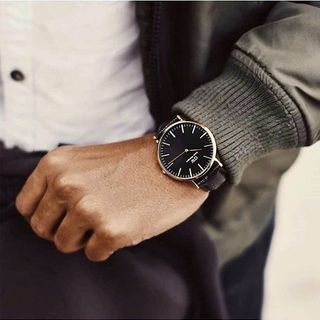 ĐỒNG HỒ NAM NỮ CAO CẤP DANIEL W CLASSIC BLACK DÂY DA HỘP NƠ TEM