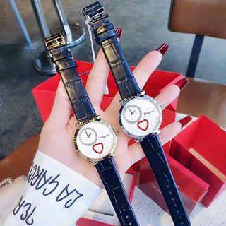 QUÀ VALENTINE ĐỒNG HỒ NỮ CAO CẤP SALVATHORE COURE DÂY DA MẶT TRÁI TIM NIỀNG THÉP