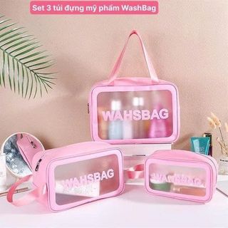 Set 3 Túi Đựng Mỹ Phẩm Đen, Hồng ( THÙNG 100SET )
