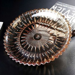 ĐĨA THỦY TINH VÀNG 37CM MÃ 337 (T6)