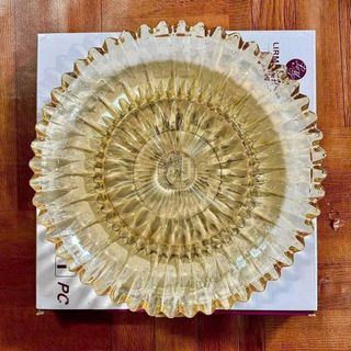 ĐĨA THỦY TINH VÀNG 37CM MÃ 337 (T6)