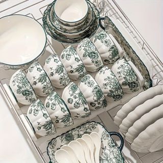 BỘ 14 CHI TIẾT SET Bát . Bộ Bát Hoa Xanh B-05-1 (THÙNG 12B)