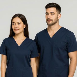 Đồng Phục y tế Bách Thảo - Bộ Scrubs Spa Nam Nữ Cổ Tim Chất Vải Non, Mỏng Nhẹ, Bền Đẹp Cao Cấp