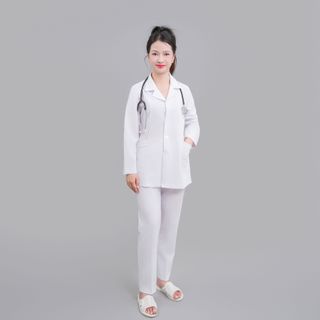 Đồng phục y tế Bách Thảo - Áo Blouse Dược Sĩ Ngắn Tay (Nam-Nữ) Chất Vải Cao Cấp Mát Hàn Quốc [THÊU TÊN THEO YÊU CẦU]