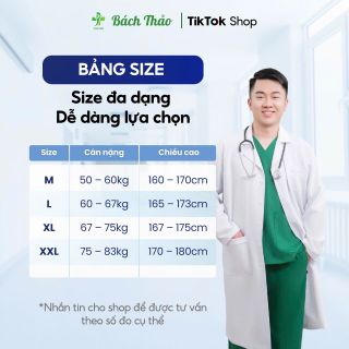 Đồng phục y tế Bách Thảo- Áo Khoác Blouse Bác Sĩ Trắng Nam - Nữ Dài Tay, Ngắn Tay Bác Sĩ Chất Vải Cao Cấp [THÊU THEO YÊU CẦU]