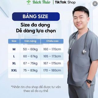 Đồng phục y tế - Bộ Scrubs Nam - Nữ Spa Cổ Tim Cotton lạnh Hàn, mềm nhẹ, không nhăn, thấm hút tốt [THÊU THEO YÊU CẦU]