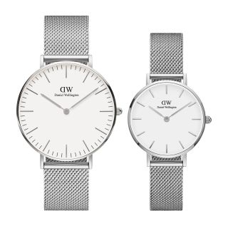 ĐỒNG HỒ NAM NỮ CAO CẤP DANIEL W DÂY LƯỚI BẠC HỘP NƠ TEM