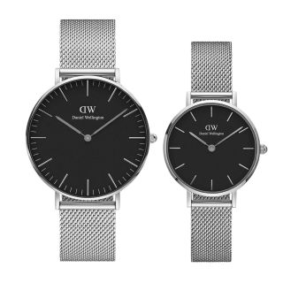 ĐỒNG HỒ NAM NỮ CAO CẤP DANIEL W DÂY LƯỚI BẠC HỘP NƠ TEM