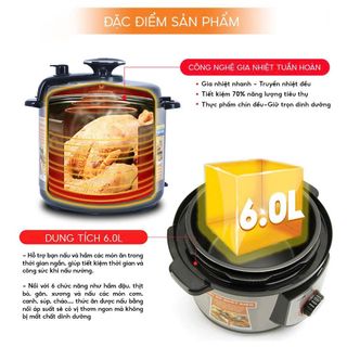 NỒI ÁP SUẤT ĐIỆN INOX NẮP RỜI COMET CM6151 (T2)