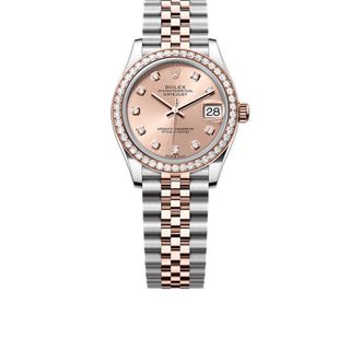 ĐỒNG HỒ NAM NỮ CAO CẤP ROLET DATE JUST AUTOMATIC DEMI HỒNG VIỀN ĐÁ