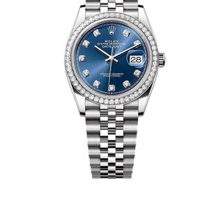 ĐỒNG HỒ NAM CAO CẤP ROLET DATE JUST AUTOMATIC BẠC MẶT XANH VIỀN ĐÁ