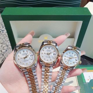 ĐỒNG HỒ NAM NỮ CAO CẤP RÔLET DÂY THÉP MẶT TRƠN NIỀNG KHÍA MỚI VỀ BA SIZE