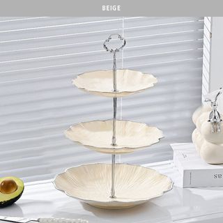 Khay Mứt 3 Tầng Viền Vàng 3 Màu Trắng, Trong, Xám (THÙNG 60C)