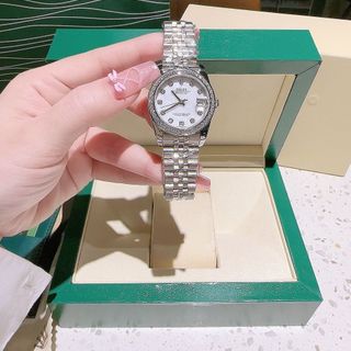 ĐỒNG HỒ NAM NỮ CAO CẤP ROLET DATE JUST AUTOMATIC BẠC XÀ CỪ VIỀN ĐÁ