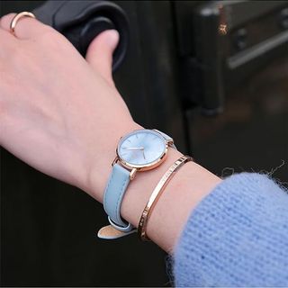 SET VALENTINE DANIEL W CAO CẤP DÂY DA PASTEL TRÒN VÀ CUFF HỘP NƠ TEM