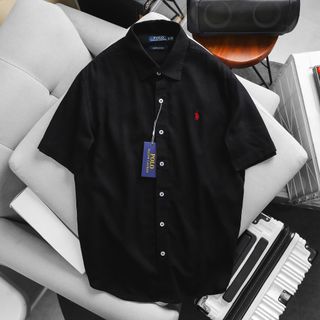 Áo sơ mi nam. Tay Ngắn Polo  Chất linen