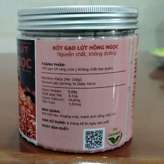 [Tandat Organic] Bột gạo lứt Hồng Ngọc 350g giúp ổn định đường huyết, dạ dày, thoái hóa khớp 100% Organic USDA, EU, JAS, Canada