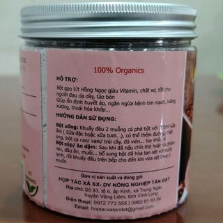 [Tandat Organic] Bột gạo lứt Hồng Ngọc 350g giúp ổn định đường huyết, dạ dày, thoái hóa khớp 100% Organic USDA, EU, JAS, Canada
