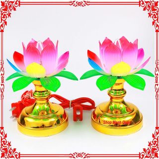 CẶP ĐÈN THỜ HÌNH HOA SEN