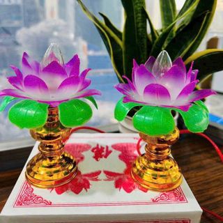 CẶP ĐÈN THỜ HÌNH HOA SEN