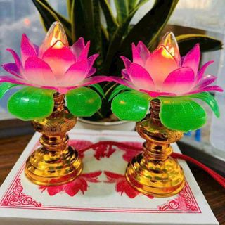 CẶP ĐÈN THỜ HÌNH HOA SEN