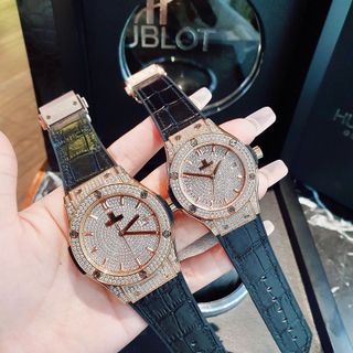 SĂN SALE ĐỒNG HỒ COUPLE CAO CẤP HULOT MẶT FULL HỘT NIỀNG ĐỒNG