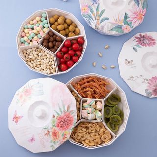 Nhựa - Khay Mứt Có Quai Cầm Kèm Họa Tiết 7021 ( THÙNG 14B )