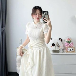 Đầm ren hoa eo sz s m l xukadress