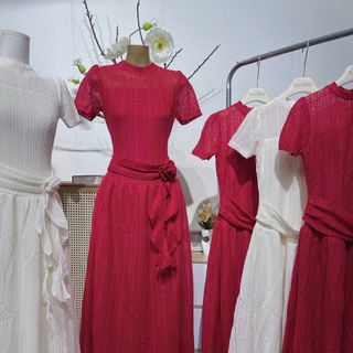 Đầm ren hoa eo sz s m l xukadress