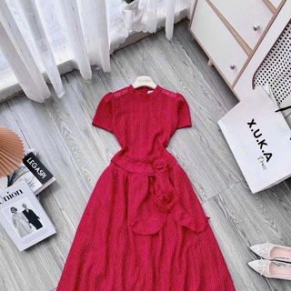 Đầm ren hoa eo sz s m l xukadress